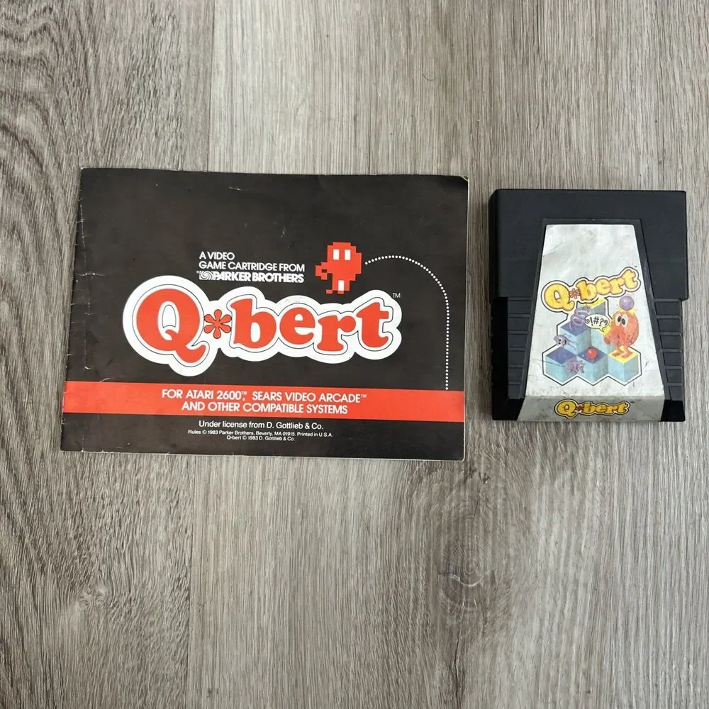 Qbert Atari 2600 Video Game Cartridge 1983 with Manual Tested Sears Arcade